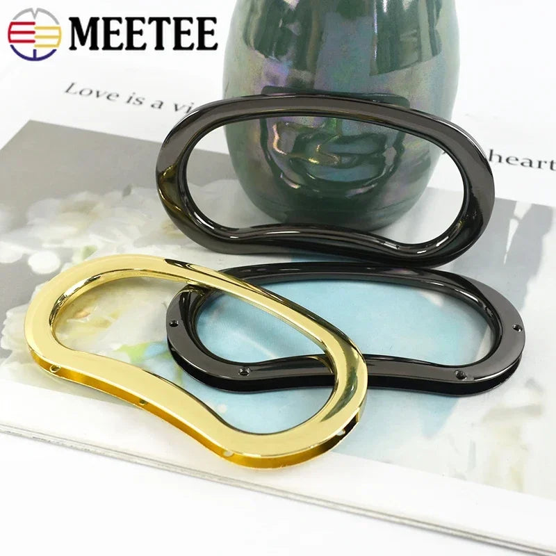 3/100pcs Oval Rings Metal Bag Handles Bags Eyelet Frame Kiss Clasp Clutch Handbag Hardware Accessories DIY Leather Crafts