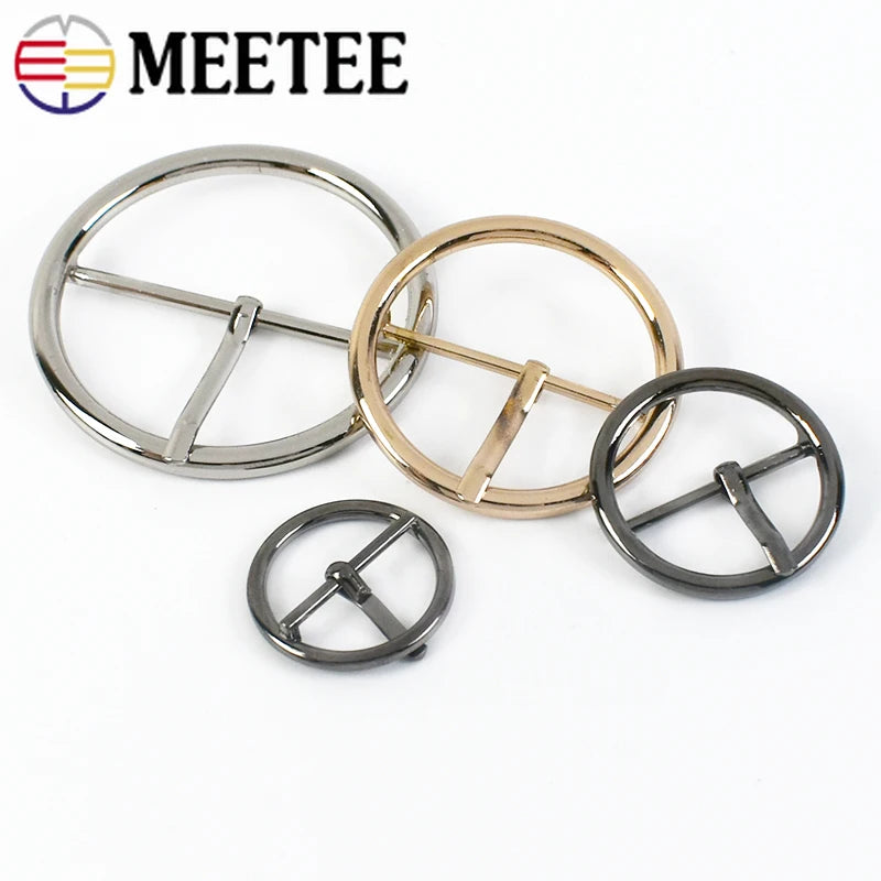 20/600pcs Meetee 20-50mm Round Metal Belt Buckle Adjust Pin Buckles DIY Women Coat Sewing Buttons for Bags Clothing Decor Accessories