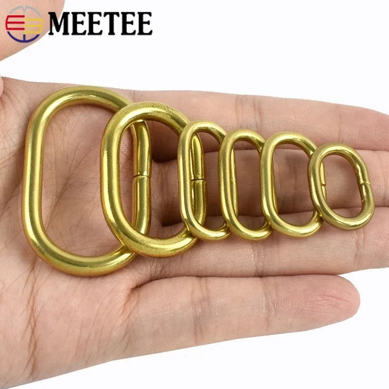 20/500Pcs Solid Brass O Ring Buckles for Bag Strap 16-24mm Keychain Clasp Dog Leash Pet Collar Loops DIY Hardware Accessories