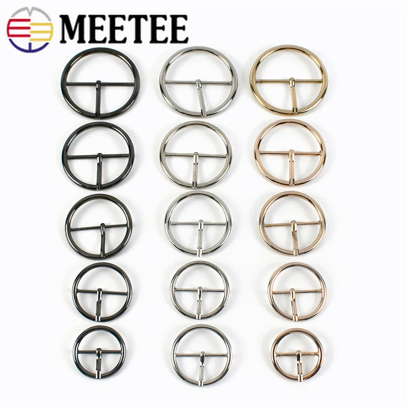 20/600pcs Meetee 20-50mm Round Metal Belt Buckle Adjust Pin Buckles DIY Women Coat Sewing Buttons for Bags Clothing Decor Accessories