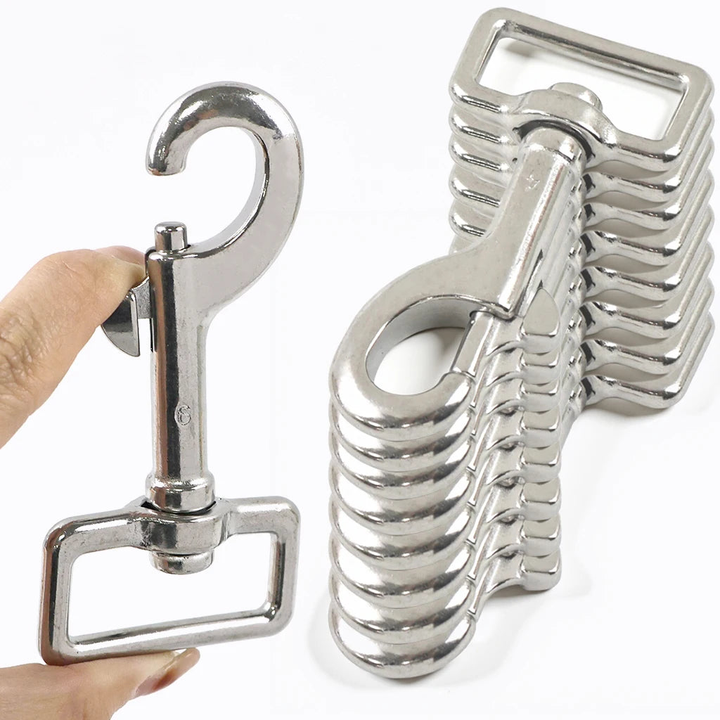 2/80Pcs Stainless Steel Trigger Buckles for Leather Hardware Carabiner Clips Snap Hook Large Swivel Lobster Clamp Clasp Accessory