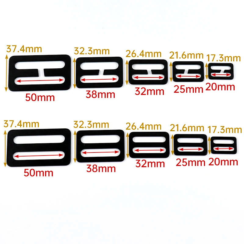 20/700Pcs 20-50mm StainlessSteel Tri-Glides Slider Buckles for Bag Strap Carabiner Clip Adjustable Ring Buckle Pet Collar Hardware