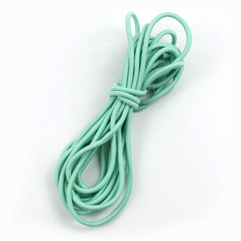 5mm Round Elastic Rope 10/300Meters Color Rubber Bands HairBand Elasticity Band Belt Drawstring Bungee Cord Sewing Supplies