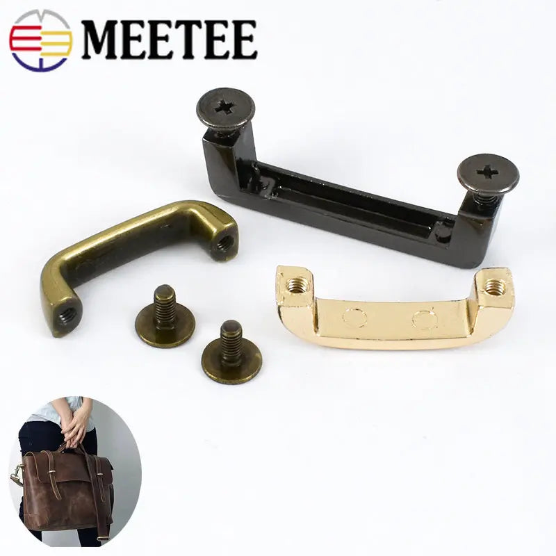 15/500pcs Meetee Bag Bridge with Screw Metal Buckles for Purse Handbag Strap Connector Hardware Accessories DIY Leather Crafts H5-2