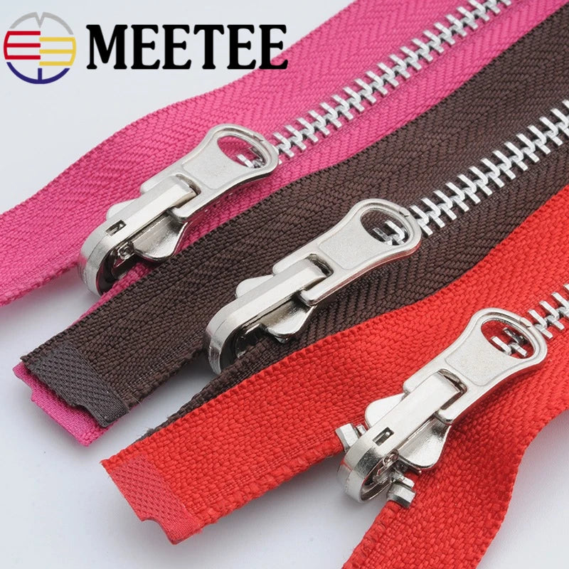 2/40Pcs Meetee 5# Metal Zipper Open-end Double-sided Slider Pull Zippers Tailor DIY Coat  Jacket Clothing Sewing Craft Supply
