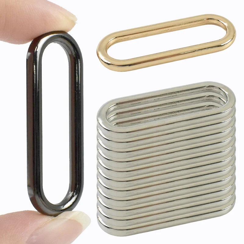 20/500Pcs 20-50mm O Ring Metal Oval Buckles Shoes Clasp Egg Buckle Bag Strap Connect Rings Adjust Hook Handbags DIY Accessories