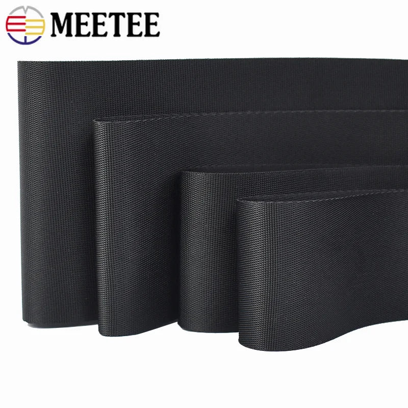 80/1000Meters 10-100mm Black Webbing Nylon Strap 0.8mm Thick Backpack Ribbon Decoration Sewing Bias Tape Belt Fixed Band Accessories