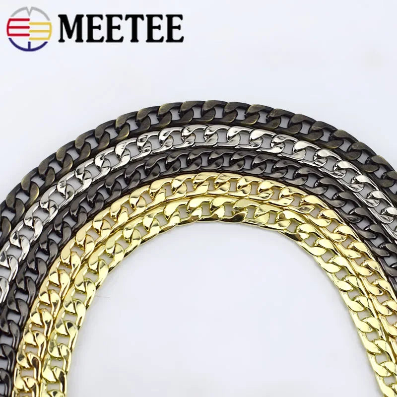 2/50Pcs Meetee 10mm Bag Chain Clasp Buckles DIY Replacement Shoulder Bags Straps Metal Chains Belt Accessories Hardware BF305