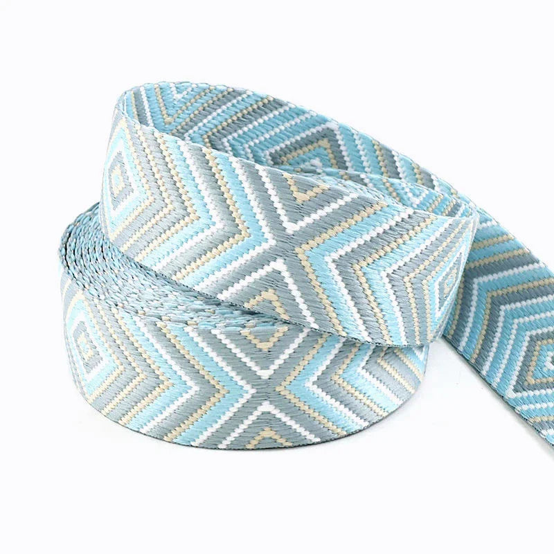 5/130Yards 38mm 2mm Thick Jacquard Webbing for Sewing Bag Canvas Ribbon Strap Backpack Decorative Lace Webbings Nylon Tapes