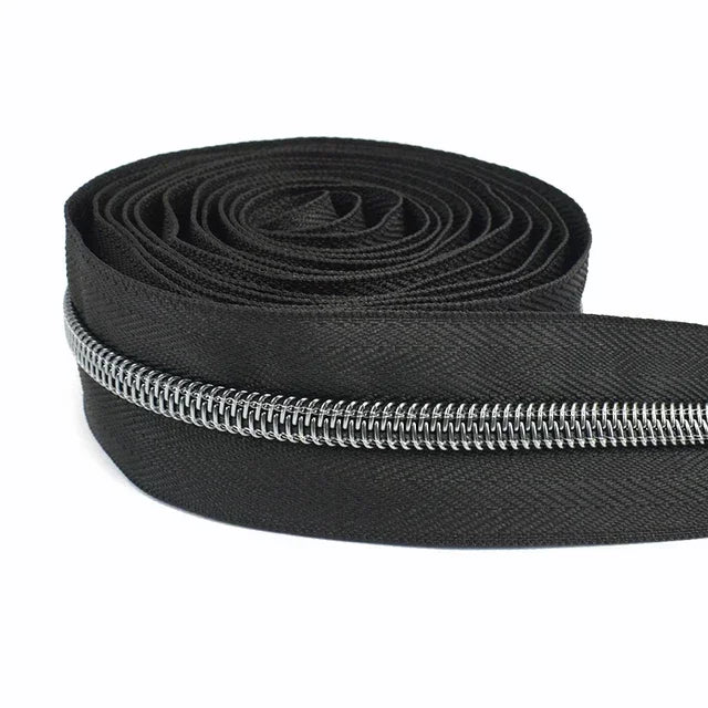 Meetee 15/400Meters 3# 5# Nylon Zippers for Bag Purse Plastic Coil Zip Tape Universal Zipper Repair Kit DIY Clothes Sewing Accessories