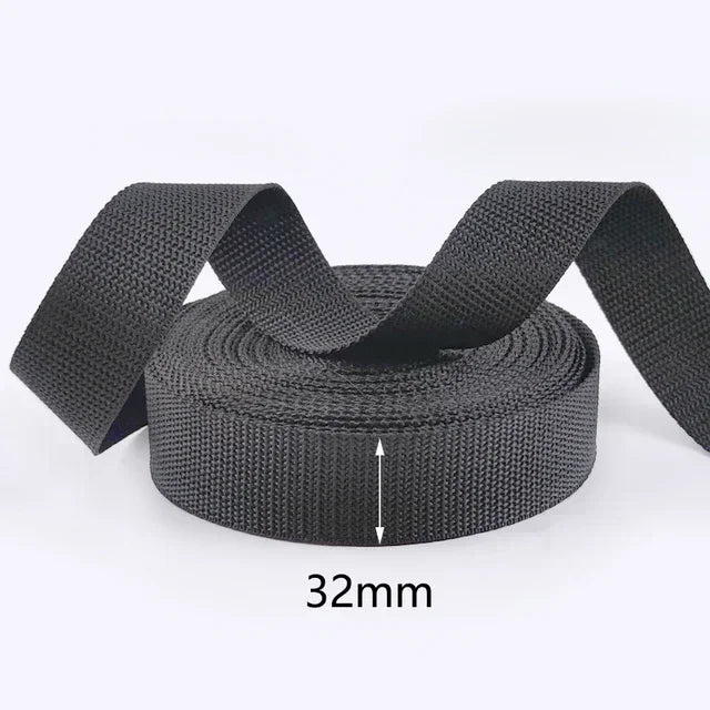 15/500M Black PP Polypropylene Webbing Tape for Bag 20-100mm Ribbon Strap By The Meter 1.3mm Thick Seat Belt Webbings SewingSupplies