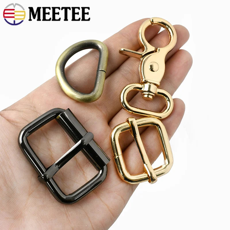 15/400Pcs 13-38mm Metal Buckles Swivel Lobster Clasp D Rings Tri Glide Slider Pin Buckle for Bags Strap DIY Hardware Accessories