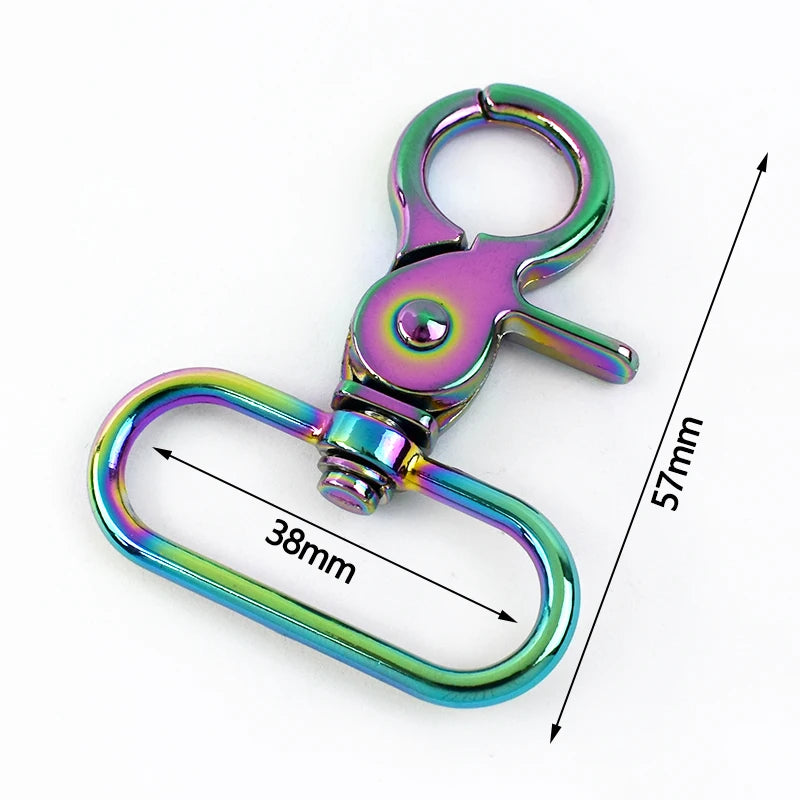 8/250Pcs Rainbow Metal Buckle Lobster Swivel Clasp Snap Hook for Bags Strap Carabiner Clips Keychain DIY Hardware Accessories