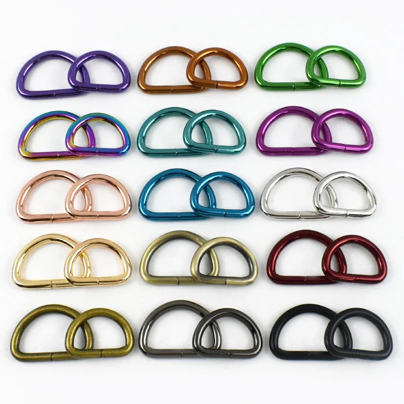 15/500Pcs 20/25/32/38mm Metal D Ring Buckles Bags Strap Adjust Clasp Belt Buckle Dog Collar Leash Hook DIY Craft Accessories
