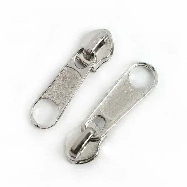 30/600Pcs 5# Sliver Zipper Slider Heads for Nylon Zippers Tape Bags Decor Zip Puller Repair Kits DIY Garment Sewing Accessories