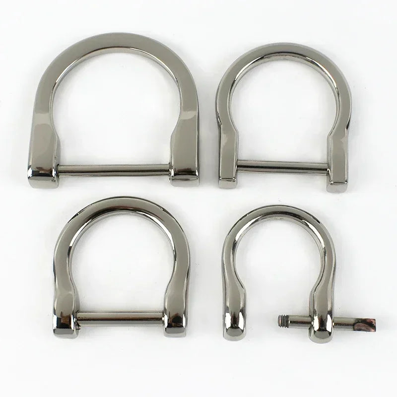 Meetee 10/300Pcs Metal Detachable D Ring Buckle Open Screw Adjuster Clasp for Bag Strap Buckles DIY Hardware Accessories
