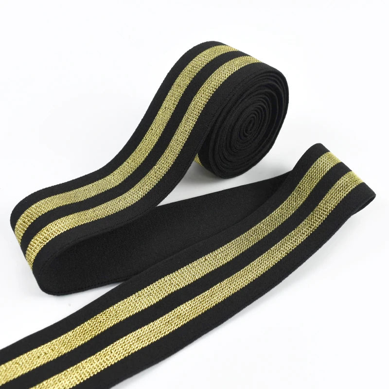 5/200Meters 40/50mm Striped Elastic Bands 1.6mm Thick Pants Waistband Rubber Band Bra Strap DIY Skirt Belt Sewing Accessories