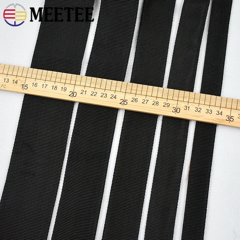 8/200Meters Meetee 20-50mm Tubular Webbing Strap Double-layer Polyester Hollow Ribbon DIY Bag Garment Backpack Sewing Accessories