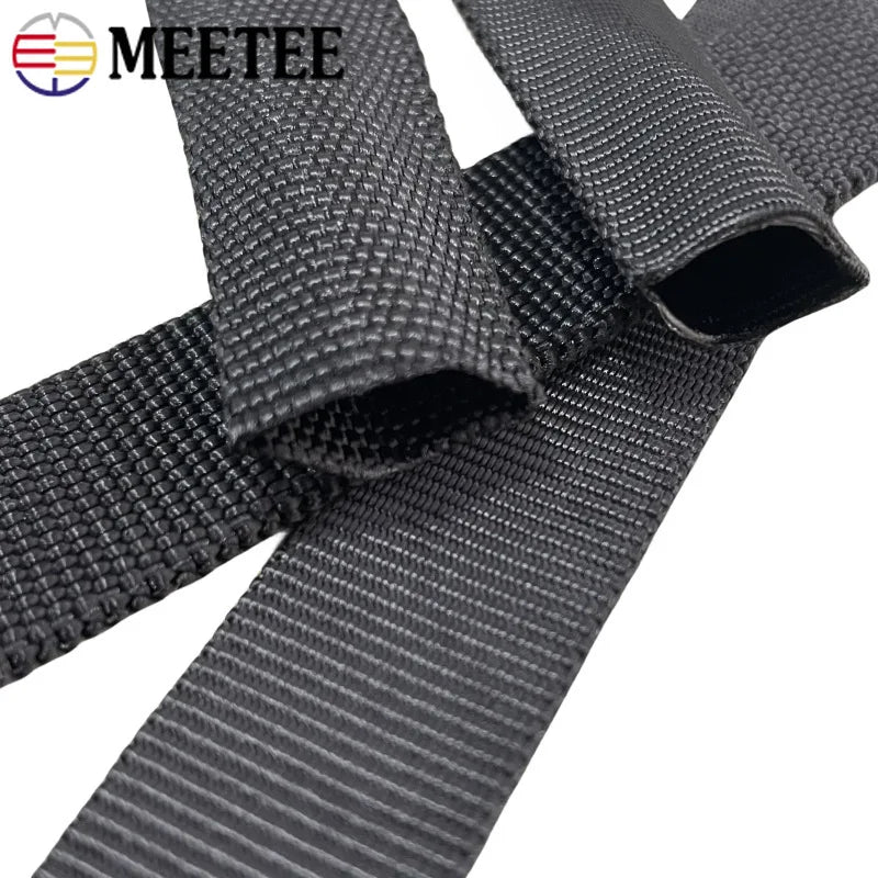 8/200Meters Meetee 20-50mm Tubular Webbing Strap Double-layer Polyester Hollow Ribbon DIY Bag Garment Backpack Sewing Accessories