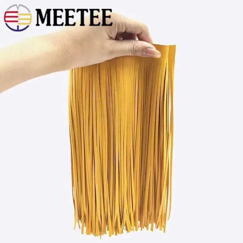 3/50Meters Meetee 10-30cmx3mm Leather Suede Tassel Fringe Lace Ribbon for Handbag Clothing Dresses Decor DIY Sewing Accessories