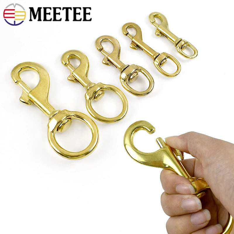 5/150Pcs Meetee 10-30mm Solid Brass Swivel Lobster Clasp Bag Strap Buckle Trigger Clip Snap Hook Dog Collar Keychain Accessories