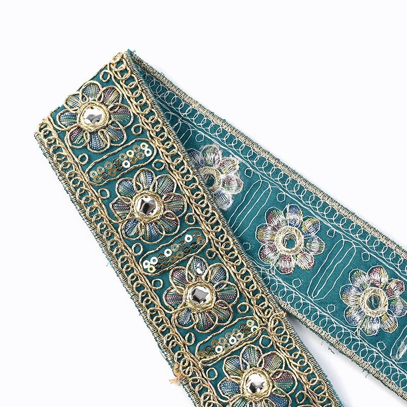 8/200Yards Embroidery Jacquard Lace Trim Sequin Trimming Cloths Decoration Ribbon Band Wedding Dress Decor DIY Sewing Accessories