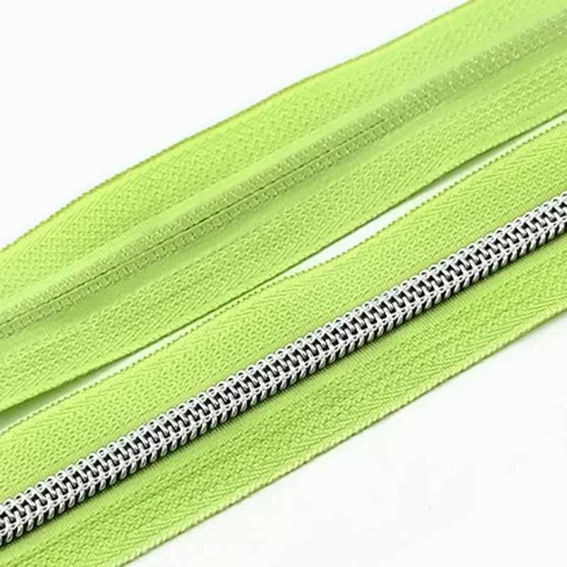 8/300M 5# Nylon Zippers Tapes Gold Silver Teeth Zipper for Sewing Bag Zips Purse Garment Zip Repair Kit DIY Accessories