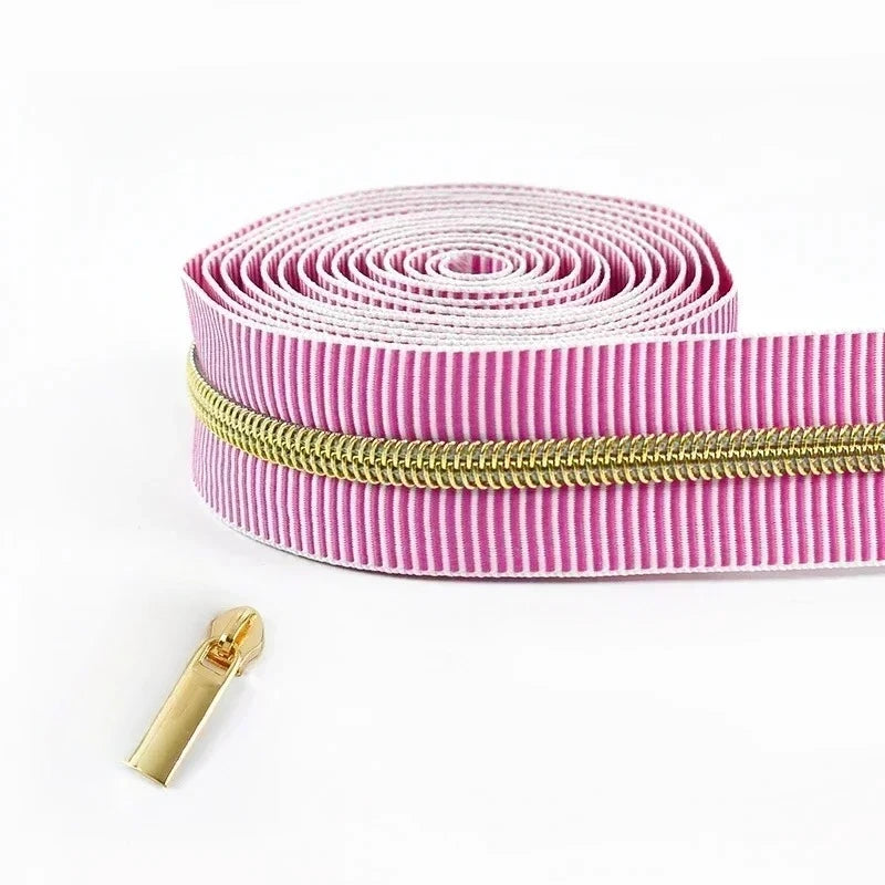 5/20Meters Meetee 5# Striped Nylon Zippers Tape for Sewing Bag Continuous Roll Coil Zip By the Meter DIY Garment Accessories
