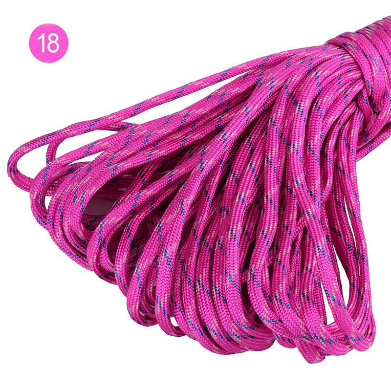 25/1000Meters 5mm 7 Core Paracord Rope Outdoor Camping Tent Lanyard Cord Bag Sewing Climbing Ropes DIY Craft Accessories