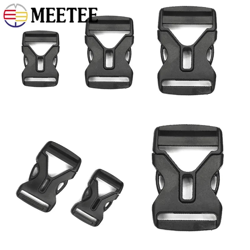 Meetee 30/600pcs 20-50mm Plastic Release Buckle Backpack Strap Adjust Buckles DIY Webbing Clip Hook Belt Clasp Luggage Accessory