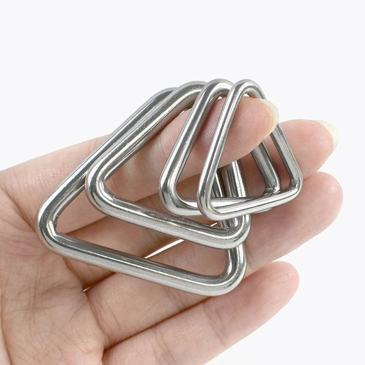 25/900Pcs 304 Stainless Steel D Ring Buckles Webbing Strap Connectors Hook Dog Collar Triangle Rings Buckle Bag Hanger Loop Clasp