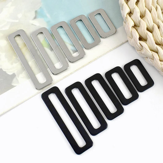 25/800Pcs Square O Ring Carabiner 20-50mm 304 Stainless Steel Buckles Bag Hanger Oval Rings Crochet Hook Webbing Tape Fastener