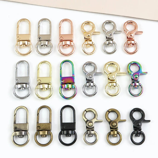 20/600Pcs Mini Carabiner Metal Buckles Swivel Rings Lobster Clasp Lanyards Trigger Spring Snap Hook Hardware Accessories