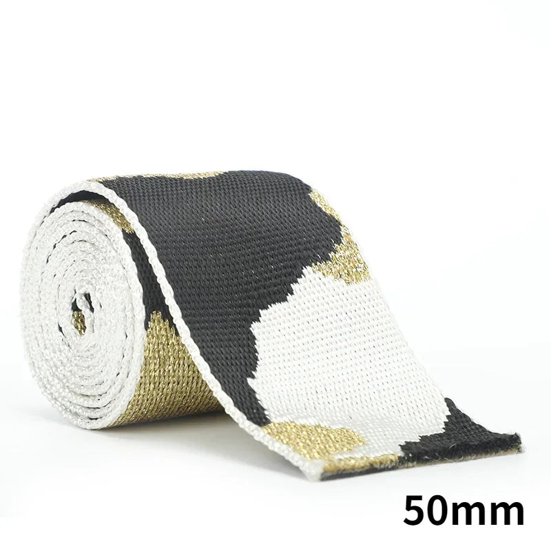 Meetee 2/50Meters 38/50mm Nylon Polyester Jacquard Webbing Camouflage Tapes for Backpack Strap Garment Ribbon Sewing Decoration Band