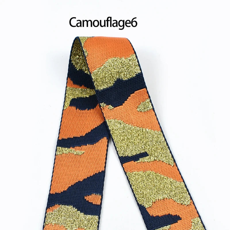 Meetee 2/50Meters 38/50mm Nylon Polyester Jacquard Webbing Camouflage Tapes for Backpack Strap Garment Ribbon Sewing Decoration Band
