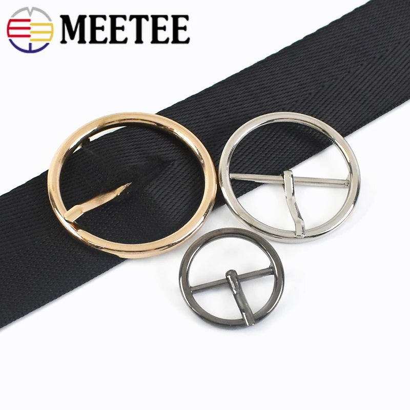 20/600pcs Meetee 20-50mm Round Metal Belt Buckle Adjust Pin Buckles DIY Women Coat Sewing Buttons for Bags Clothing Decor Accessories