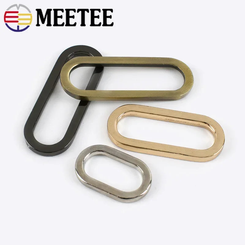 15/400Pcs Meetee 19/25/32/38mm Metal O Ring Buckle Adjustable Bag Handbag Strap Webbing Rings Hook DIY Luggage Hardware Accessory