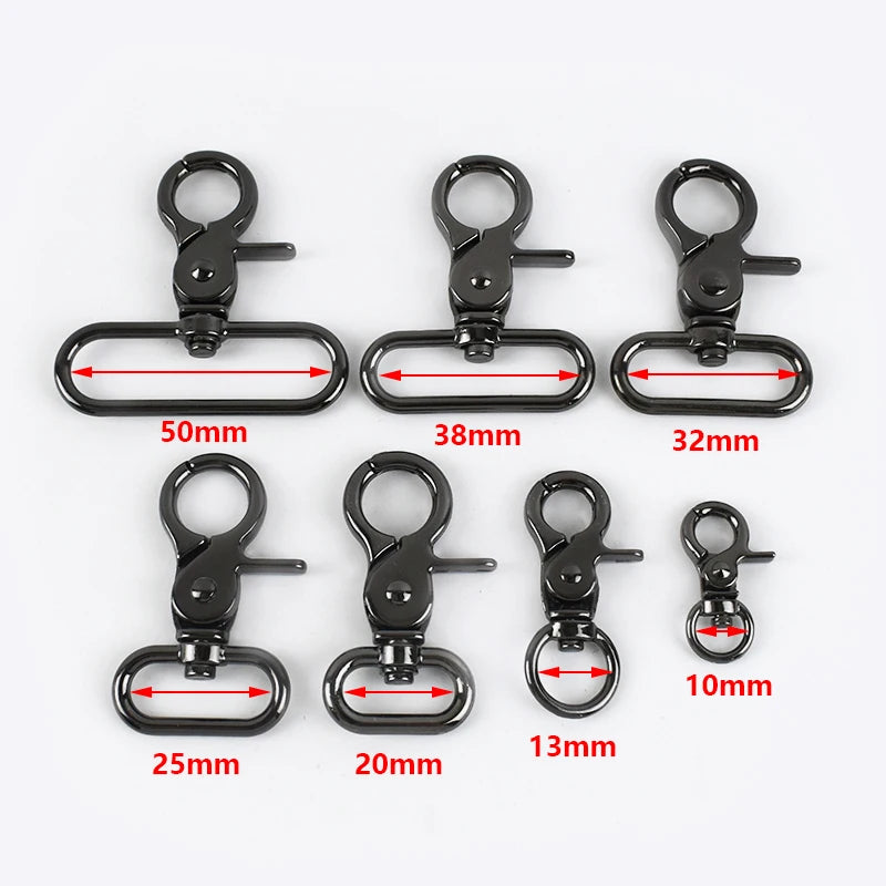 20/700Pcs 10-50mm Metal Snap Hook Carabiner Lobster Clasp Trigger Clip O Ring Metal Buckles for Bag Strap Hooks Buckle Accessories