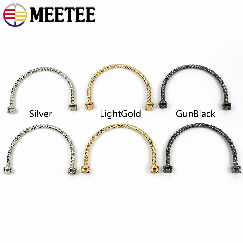 3/80Pcs Metal Bag Handles Handbag Frame Rings Buckle DIY Bags Strap Purses Clasp Luggage Replacement Hardware Accessories