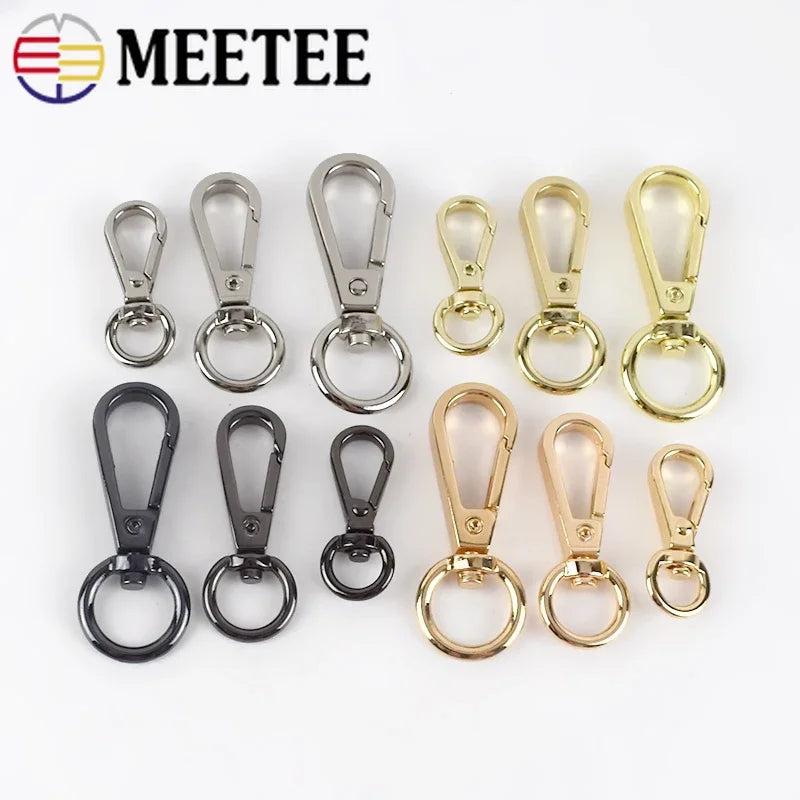 Meetee 20/600Pcs ID8-13mm Metal Bag Buckles Lobster Swivel Trigger Clips Snap Hook Handbag Hanger KeyChain DIY Sewing Accessories