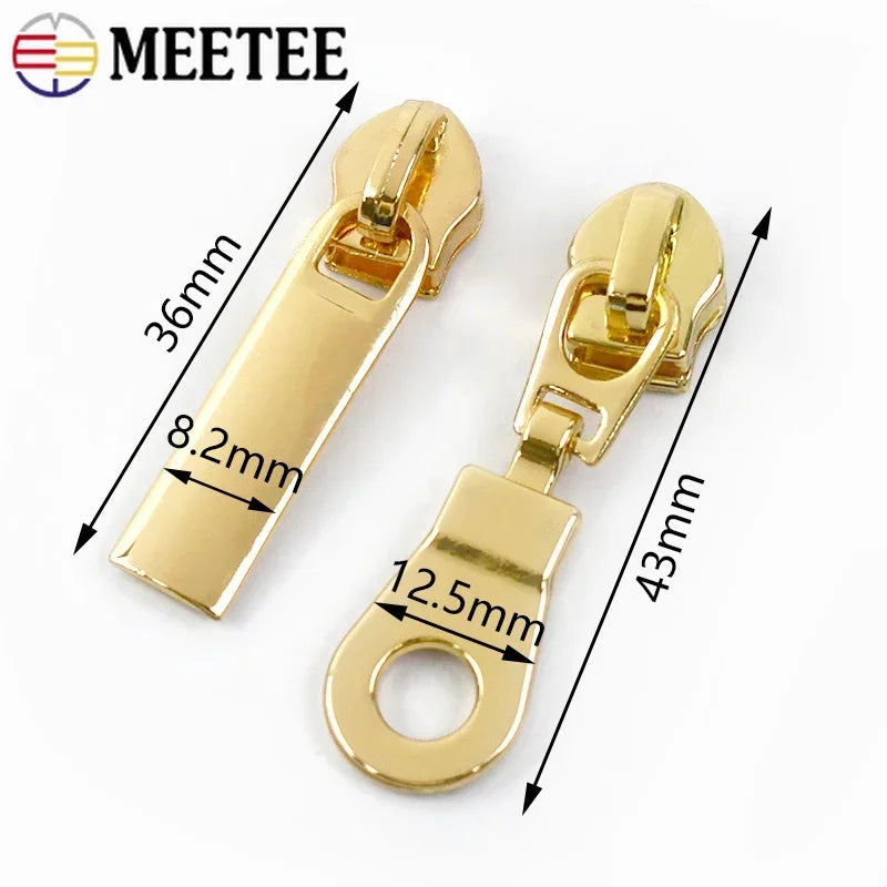 8/200Pcs 5# Zipper Slider for Nylon Zip Tapes Colorful Zips Head Bags Clothes Puller Repair Kit DIY Sewing Hardware Accessory