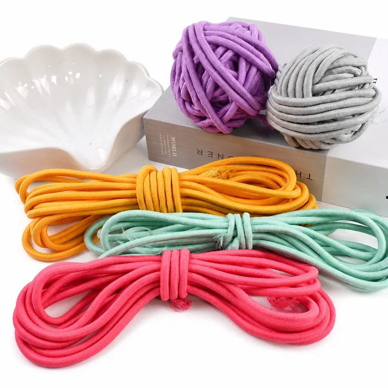 5mm Round Elastic Rope 10/300Meters Color Rubber Bands HairBand Elasticity Band Belt Drawstring Bungee Cord Sewing Supplies