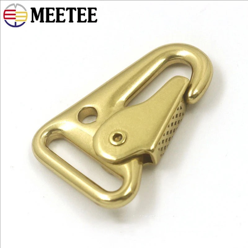 2/60Pcs 29/50mm Solid Brass Olecranon Snap Hook Outdoor Carabiner Keychain Luggage Backpack Hawl Shape Buckle DIY Accessories