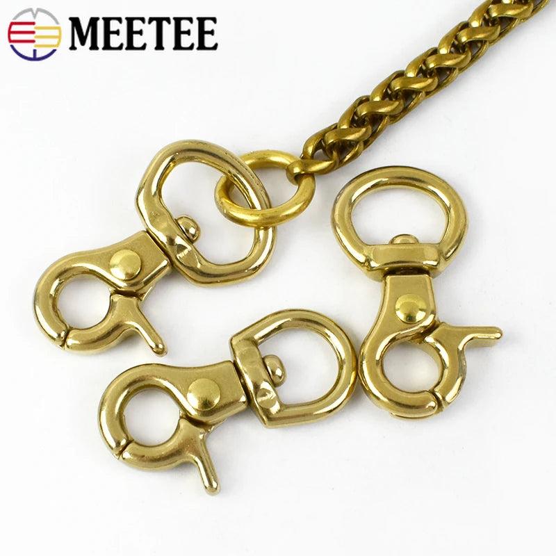 5/160Pcs Solid Brass Snap Hook Buckle Swivel Lobster Clasp Trigger Clips Carabiner Buckles for Pet Leashes Strap Leather Craft