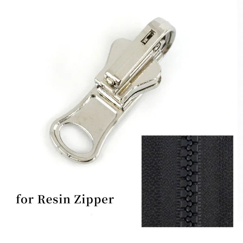 5/10/20Pc 5# Rotating Zipper Head for Resin Metal Nylon Zippers Double-sided Slider Puller Zip Repair Kit DIY Sewing Tailor Tool