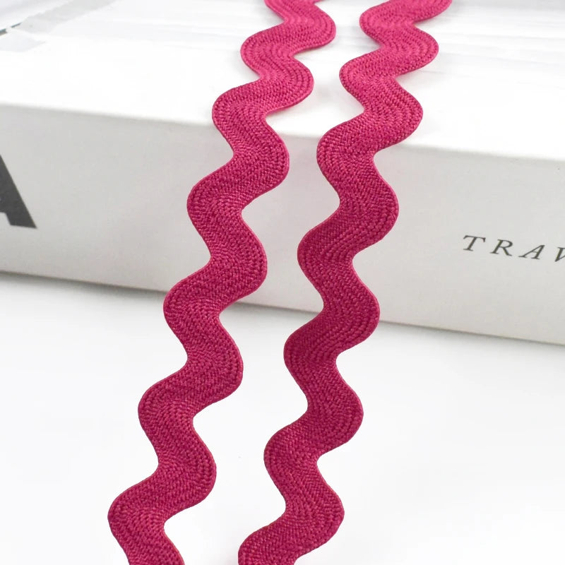 20/630Meters 8mm Curve Wavy Lace Trim Ribbon for Costume Pillow Decorations Laces Polyester Tapes Sewing Trimming Accessories