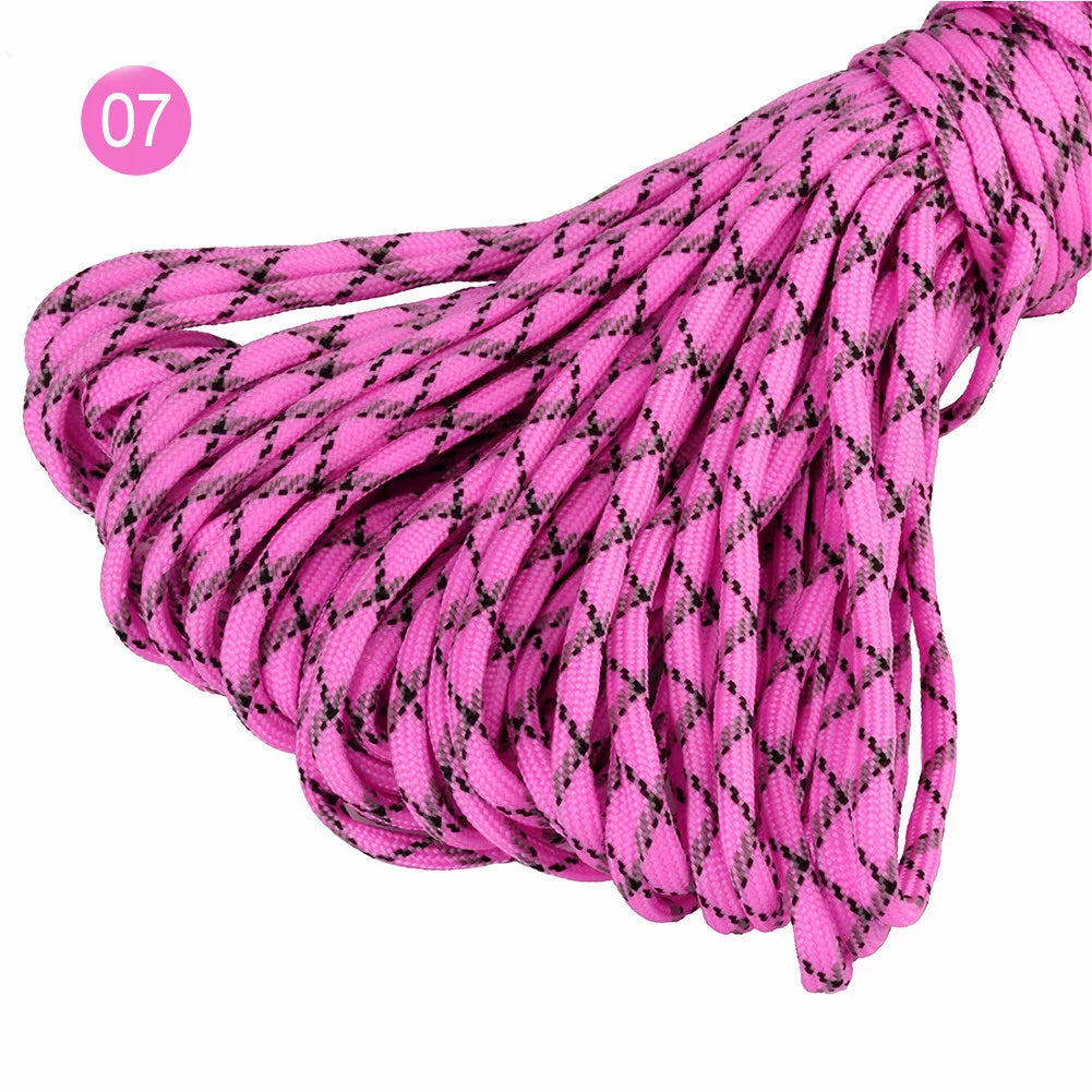 25/1000Meters 5mm 7 Core Paracord Rope Outdoor Camping Tent Lanyard Cord Bag Sewing Climbing Ropes DIY Craft Accessories