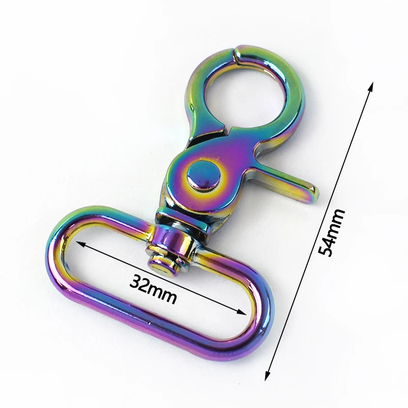 8/250Pcs Rainbow Metal Buckle Lobster Swivel Clasp Snap Hook for Bags Strap Carabiner Clips Keychain DIY Hardware Accessories