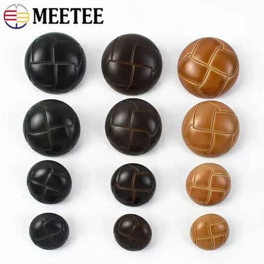 30/1000Pcs Imitation Leather Buttons Retro Round Plastic Button for Coat Jacket Windbreaker DIY Clothing Sewing Accessories