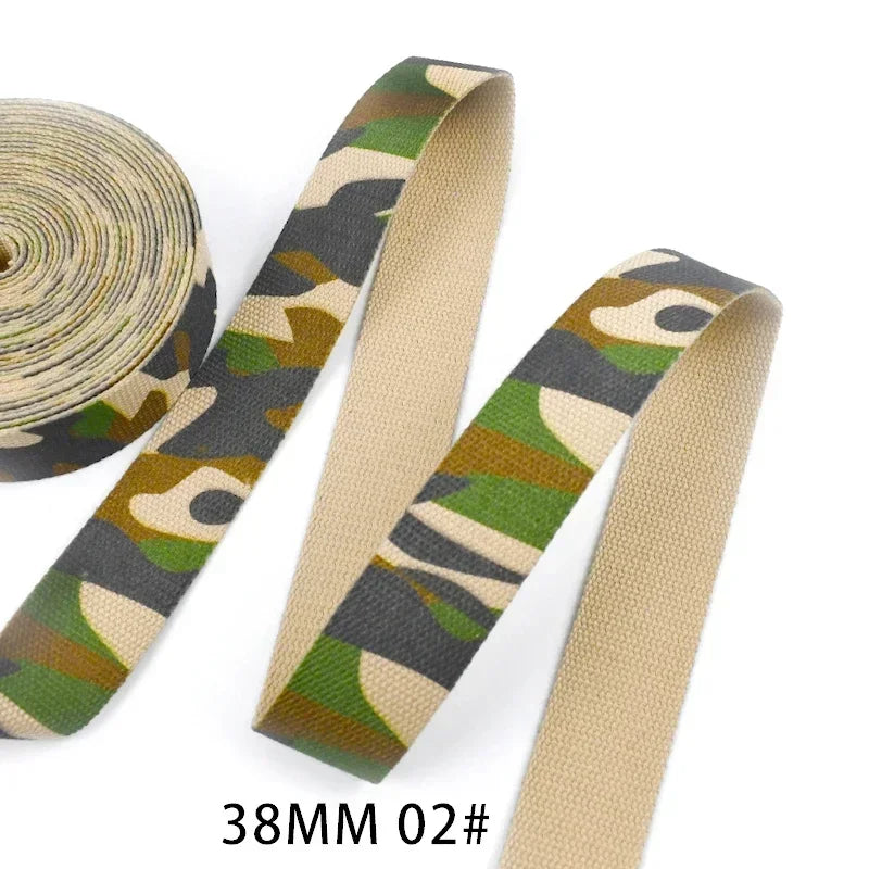 3/100Meters 25-38mm Camouflage Polyester Webbing Tape Clothing Ribbon Bag Bias Binding Band Dog Collar Decor Strap DIY Accessories